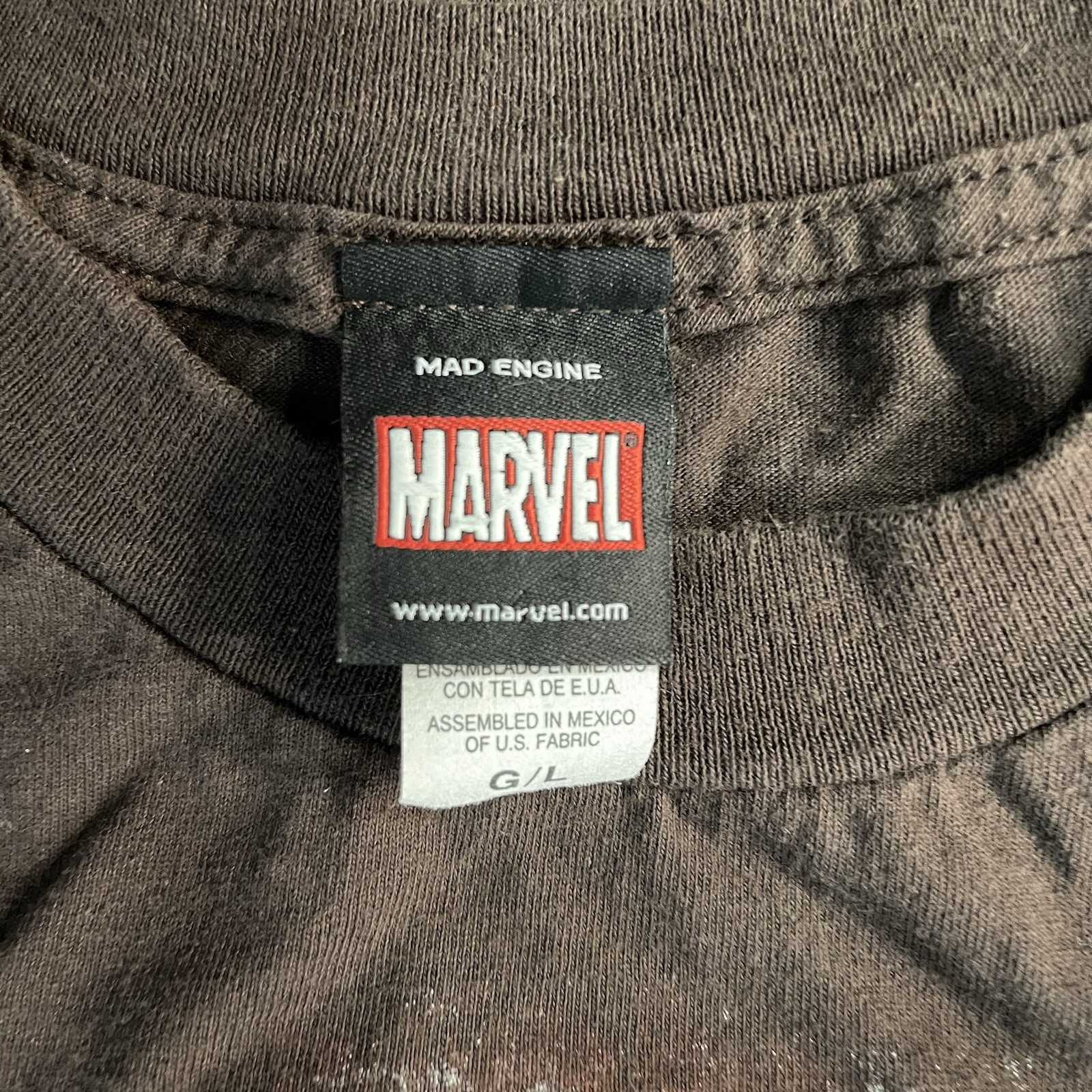 Y2k Mad Engine Marvel White Queen Emma Frost Brown Large Shirt Rare EUC