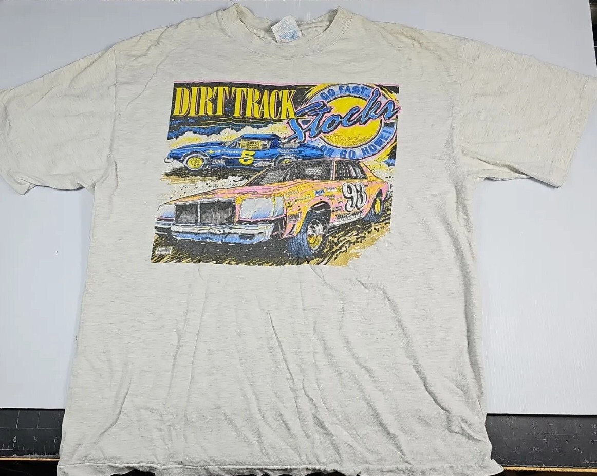 Dirt Track Racing T Shirt Size L Vtg 1993