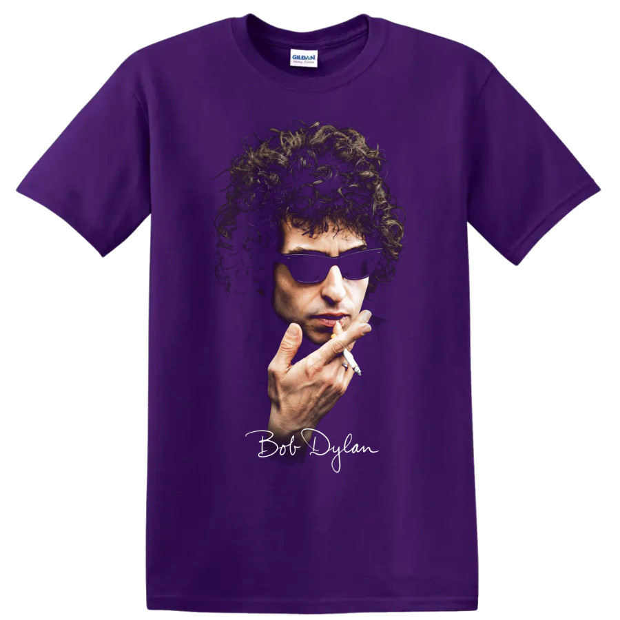 Bob Dylan Folk Rock Portrait Stylized Music T Shirt Vintage Artist Tee