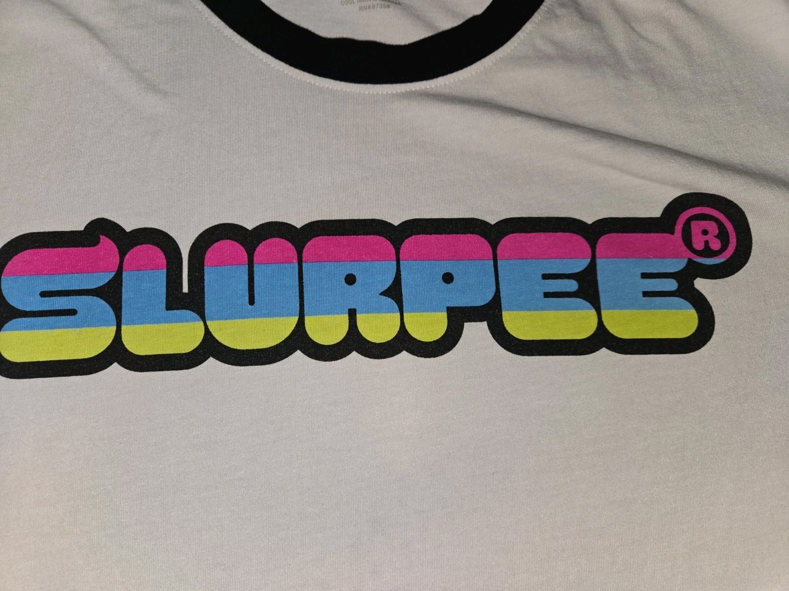 Slurpee 7 Eleven Ringer Tee Neon Logo Retro Style T-Shirt Mens Size 2X