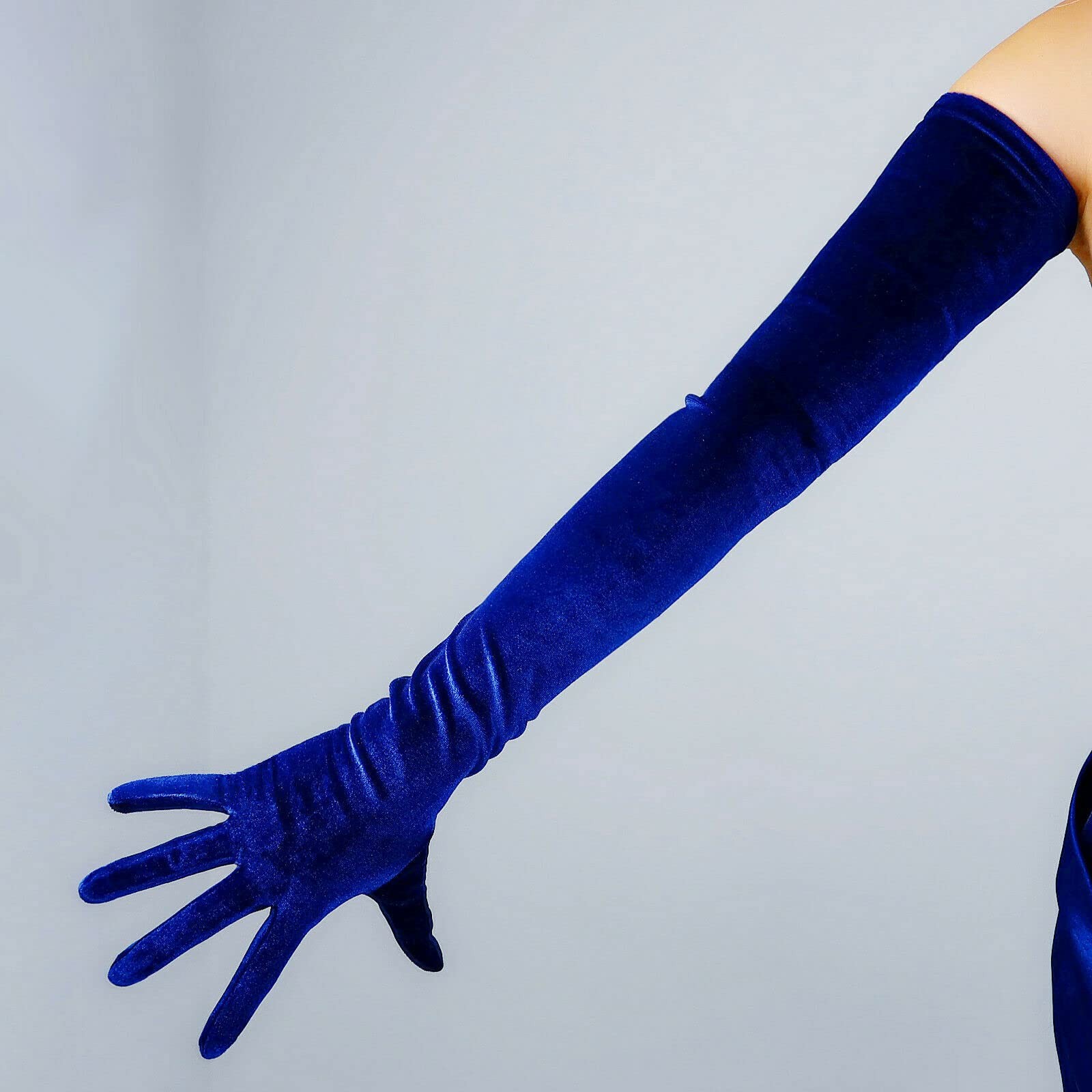 Women’s Long Velvet Opera Gloves Stretch Warm 20s Party Costume Evening Glove…