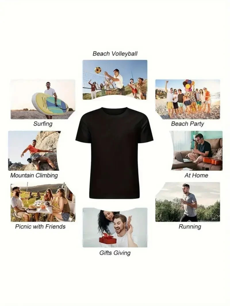 Men’s “brother and sister” T-shirt, crew neck casual wear, spring and summer.