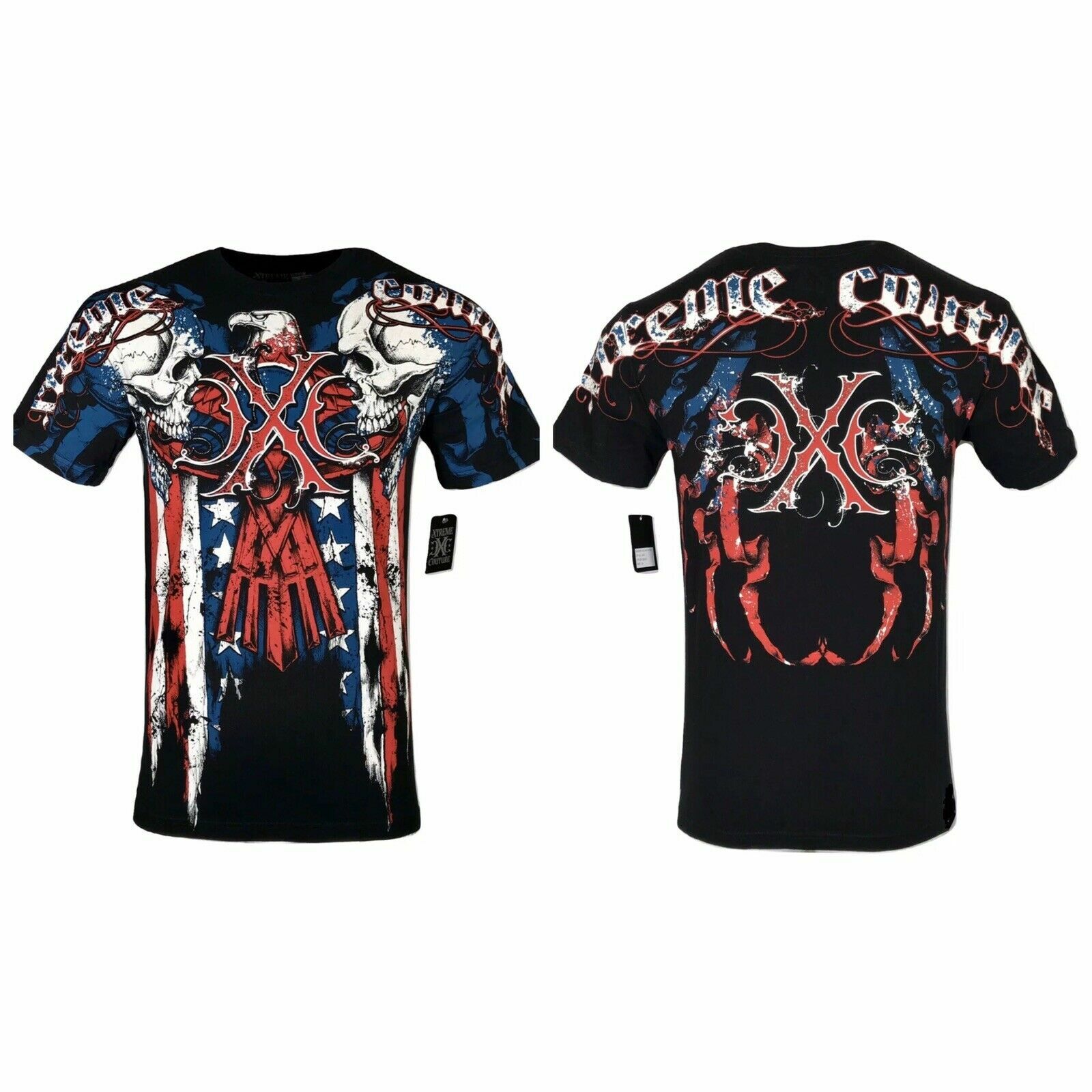 Xtreme Couture Affliction Men’s T-Shirt COUTURE PATRIOT Black Biker S-5XL