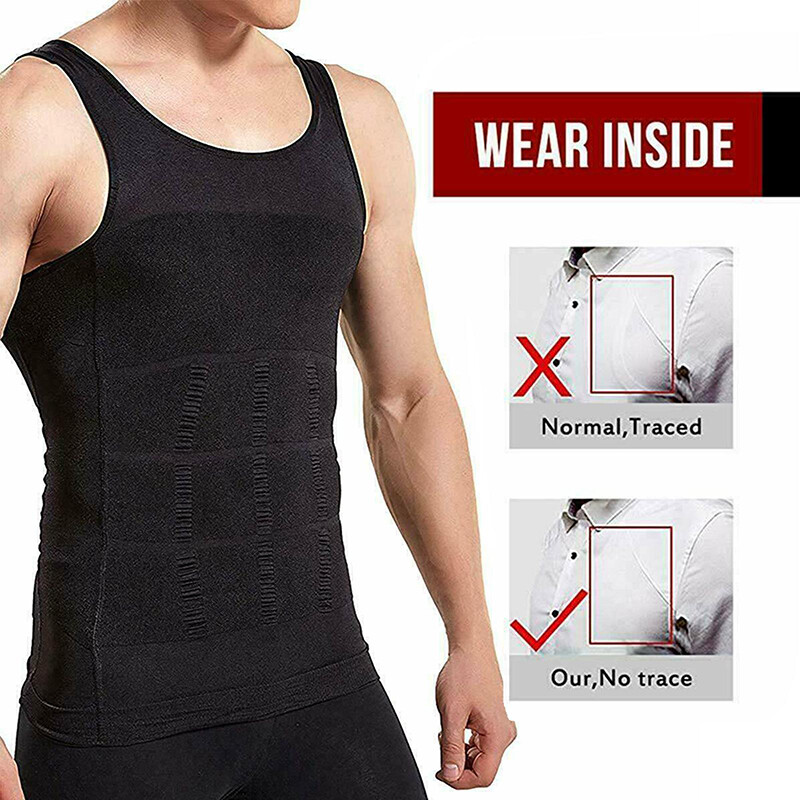 Men Top Slimming Shirt Body Shaper Vest Compression Corsets Undershirt Shapewear