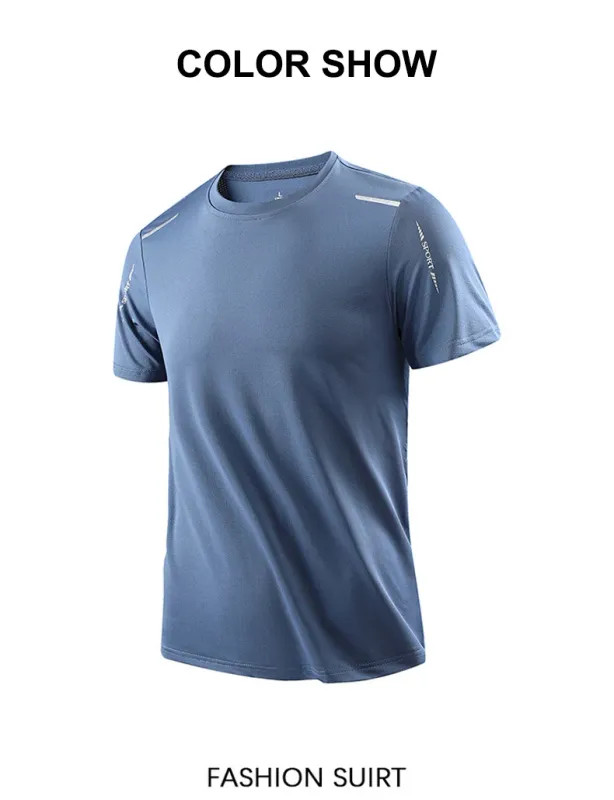 CHRLCK Men’s Running Quick Drying T-shirts Breathable Hiking Fishing Tees