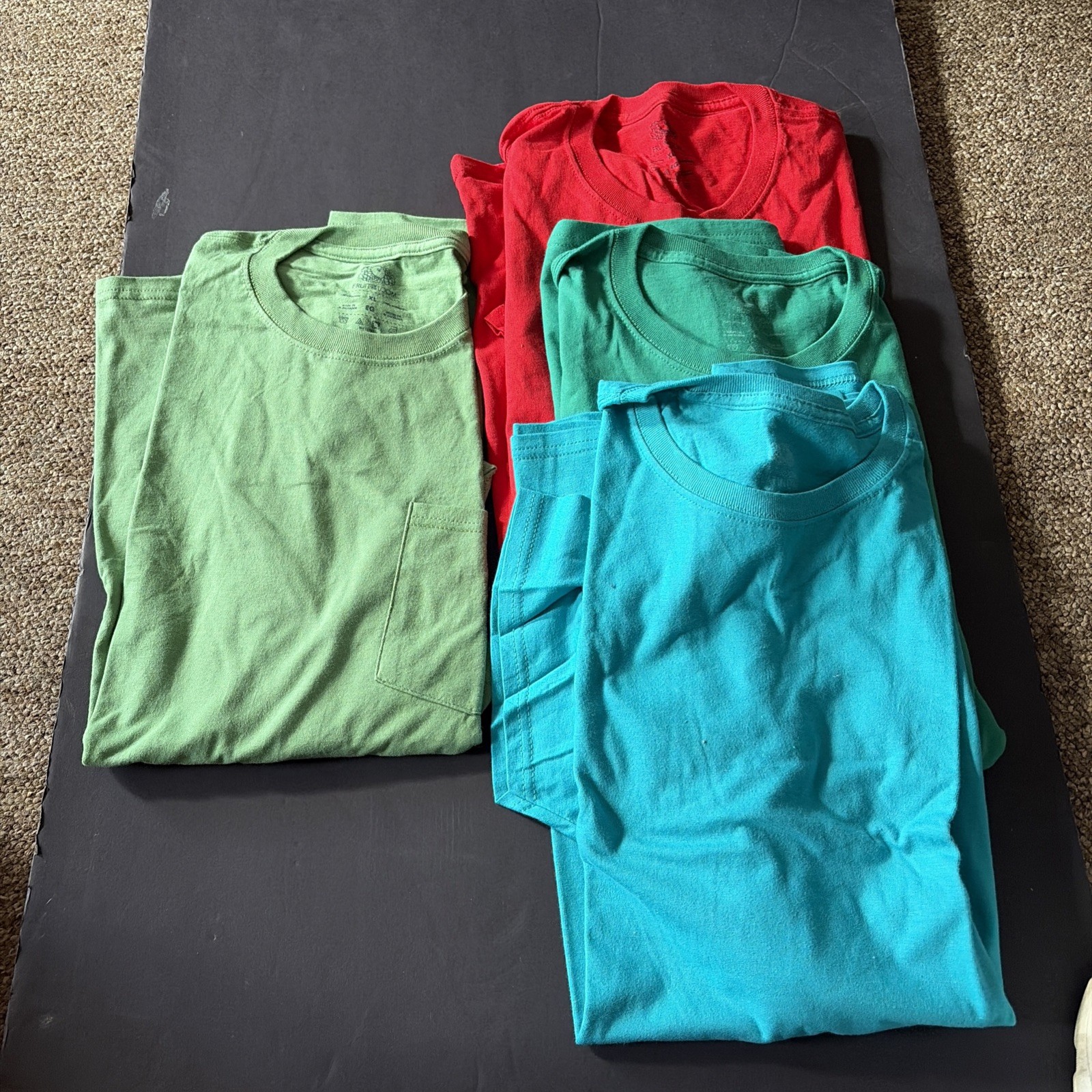 4 Fruit of the loom Men’s Cotton Plain Crew Neck Short Sleeves T-Shirts XL NEW