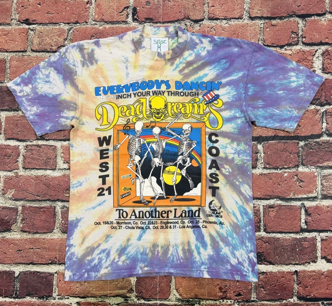 ONLINE CERAMICS Grateful Dead T Shirt Dead Dreams West Coast Men’s Medium TieDye