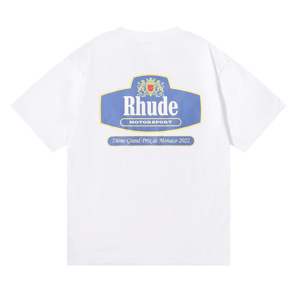 RHUDE NEW Men Women High Quality Loose Leisure Cotton Short Sleeve T-Shirt M-2XL
