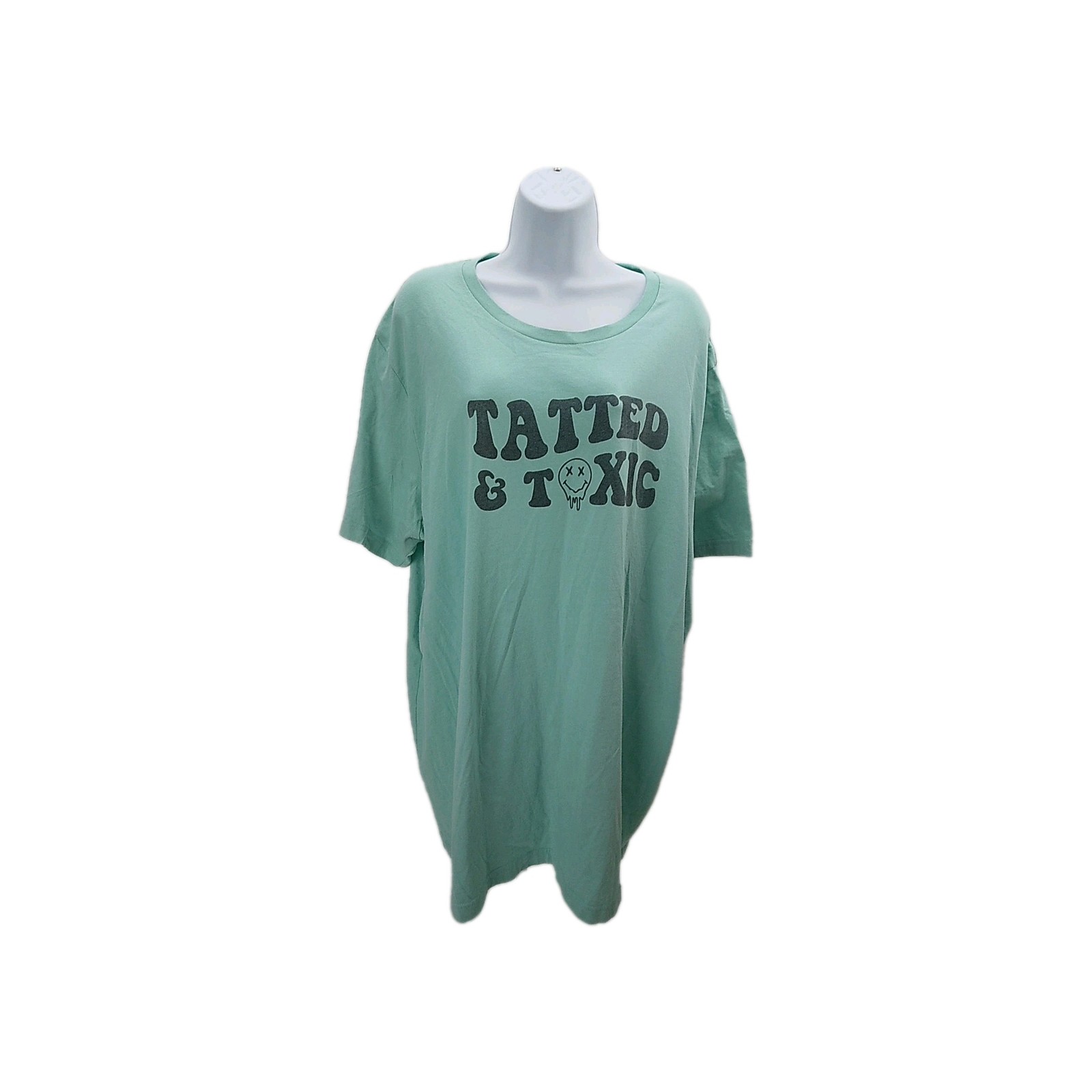 Unisex T-shirt Graphic Tatted & Toxic Size 3 XL Light Green Short Sleeve