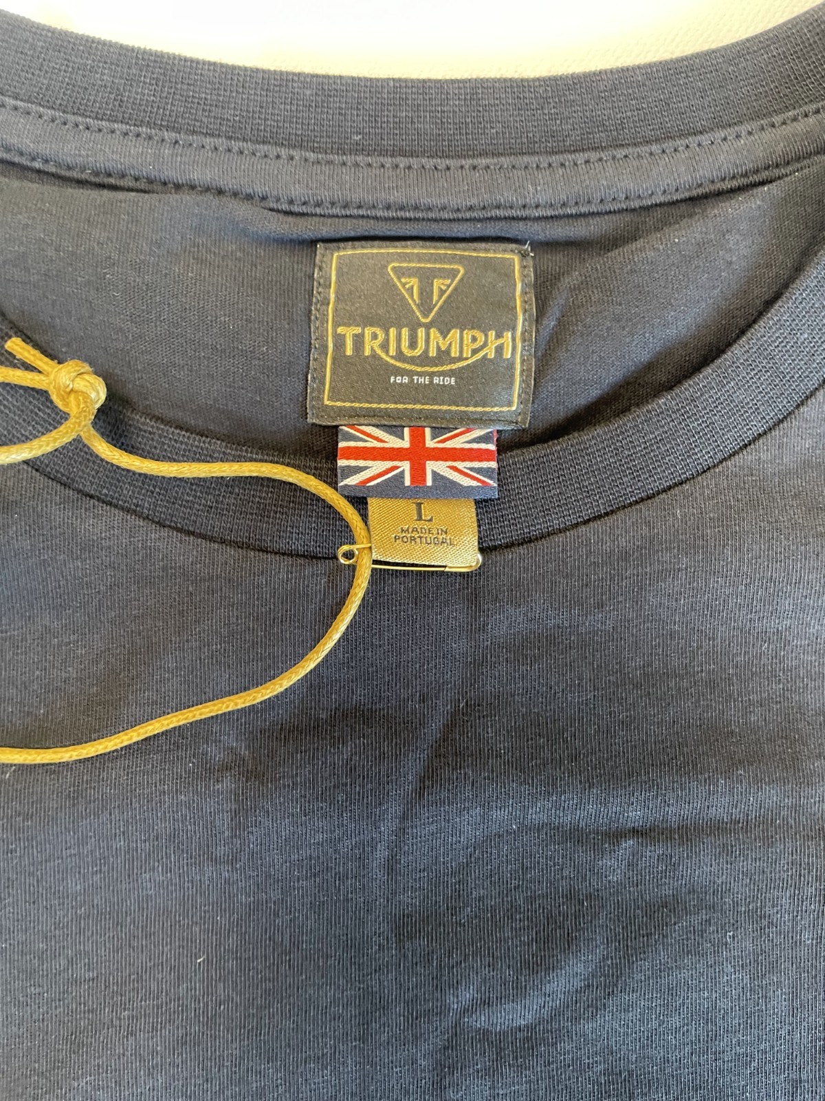 Triumph T-Shirt Mens Large Cartmel Jet Black Spellout Logo Short Sleeve Cotton