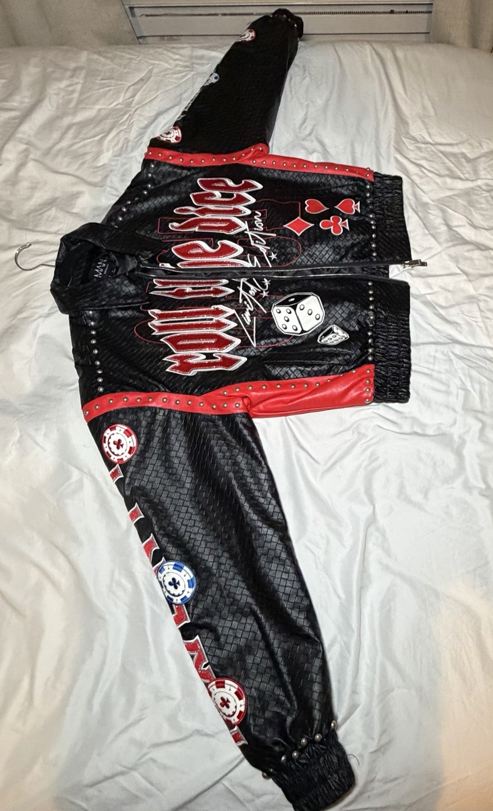 Bought from BoohooMAN. Only worn twice because it is too small ,Excellent.