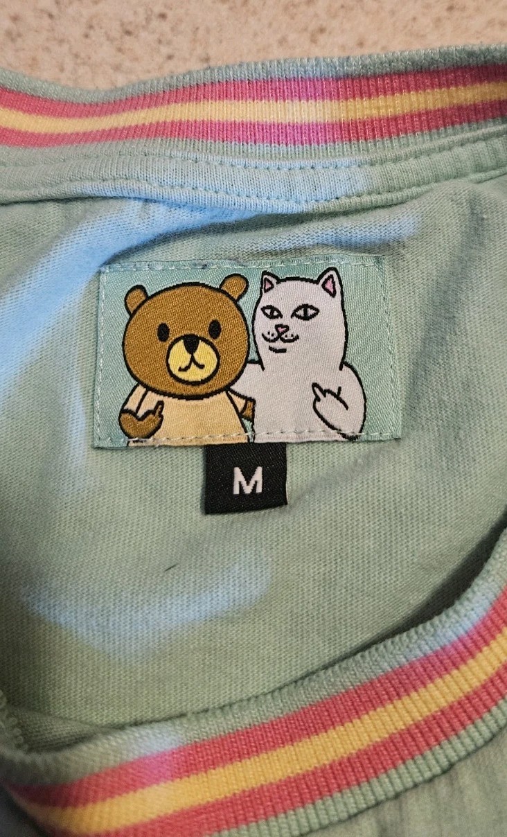 Teddy Fresh Ripndip color block flipping bird pocket t shirt Medium