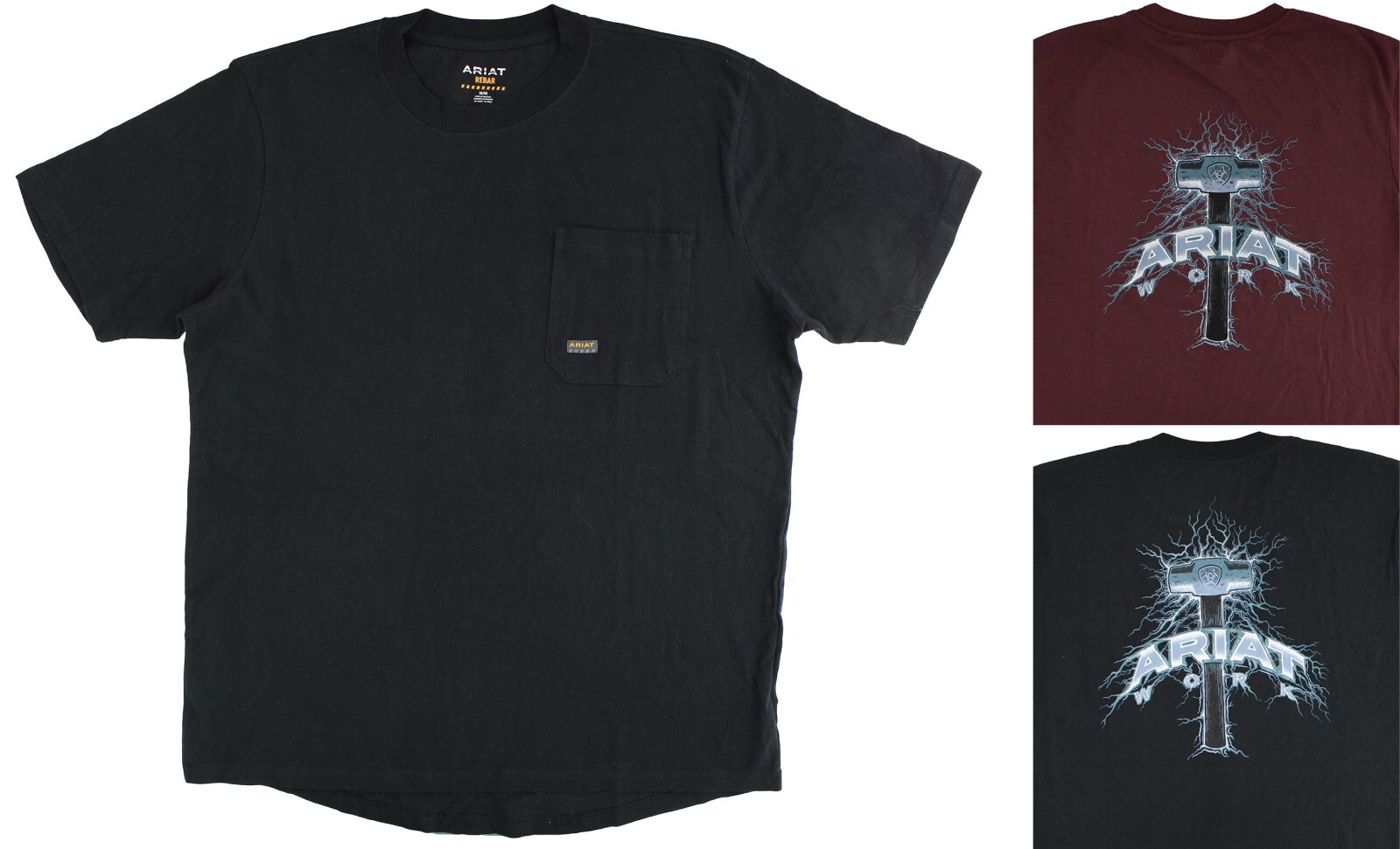 Ariat Men’s Graphic T-Shirt Rebar Cotton Strong Blended, Short Sleeve Pre-Wash