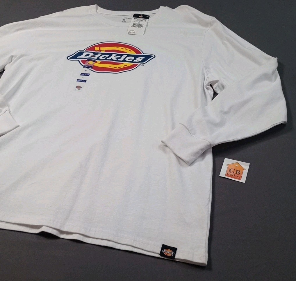 Dickies Mens XL Long Sleeve Tri-Color Logo Graphic T-Shirt Heavyweight Tee