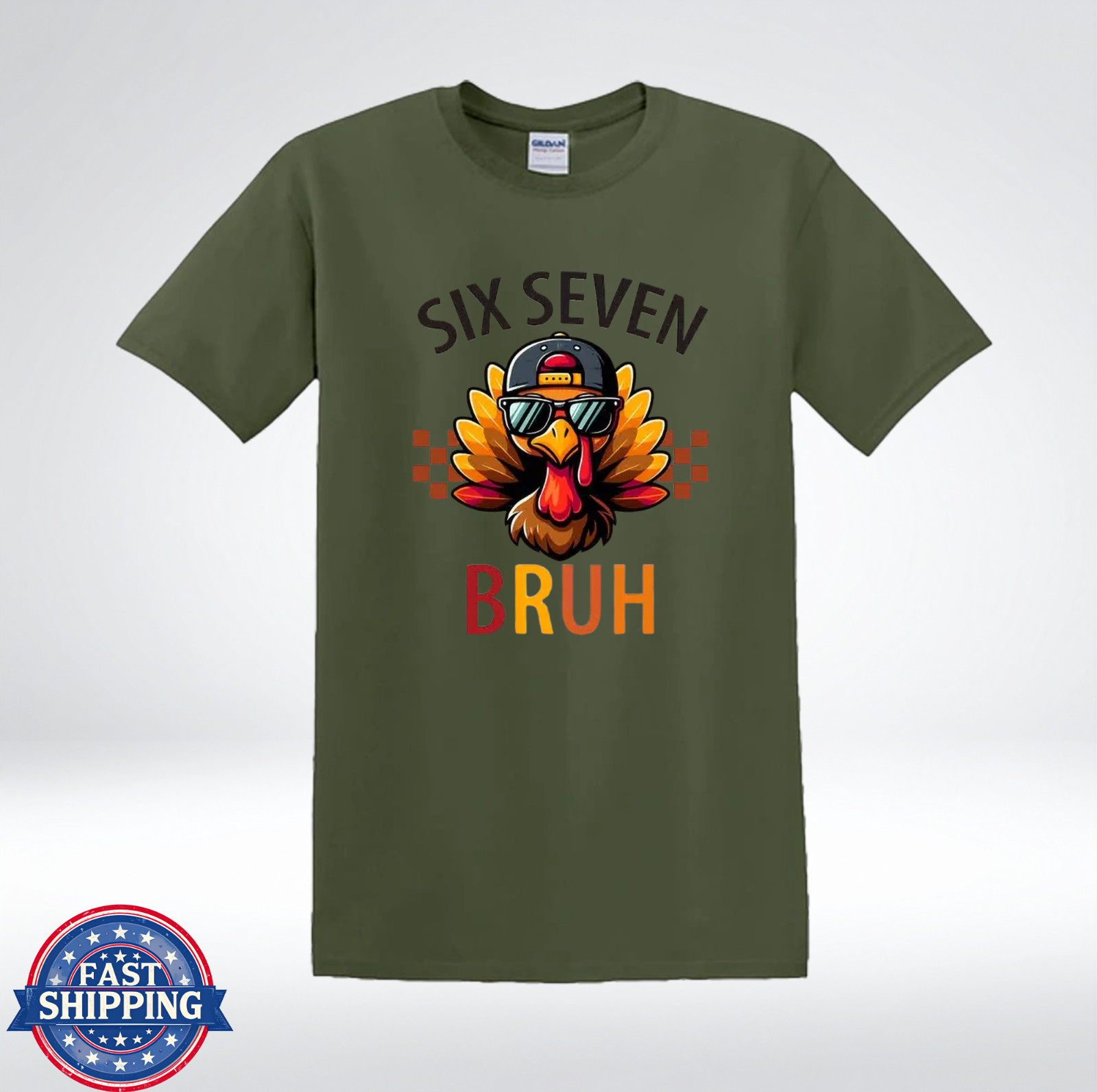 Six Seven Bruh Cool Turkey Sunglasses Funny Fall Vibes T-Shirt