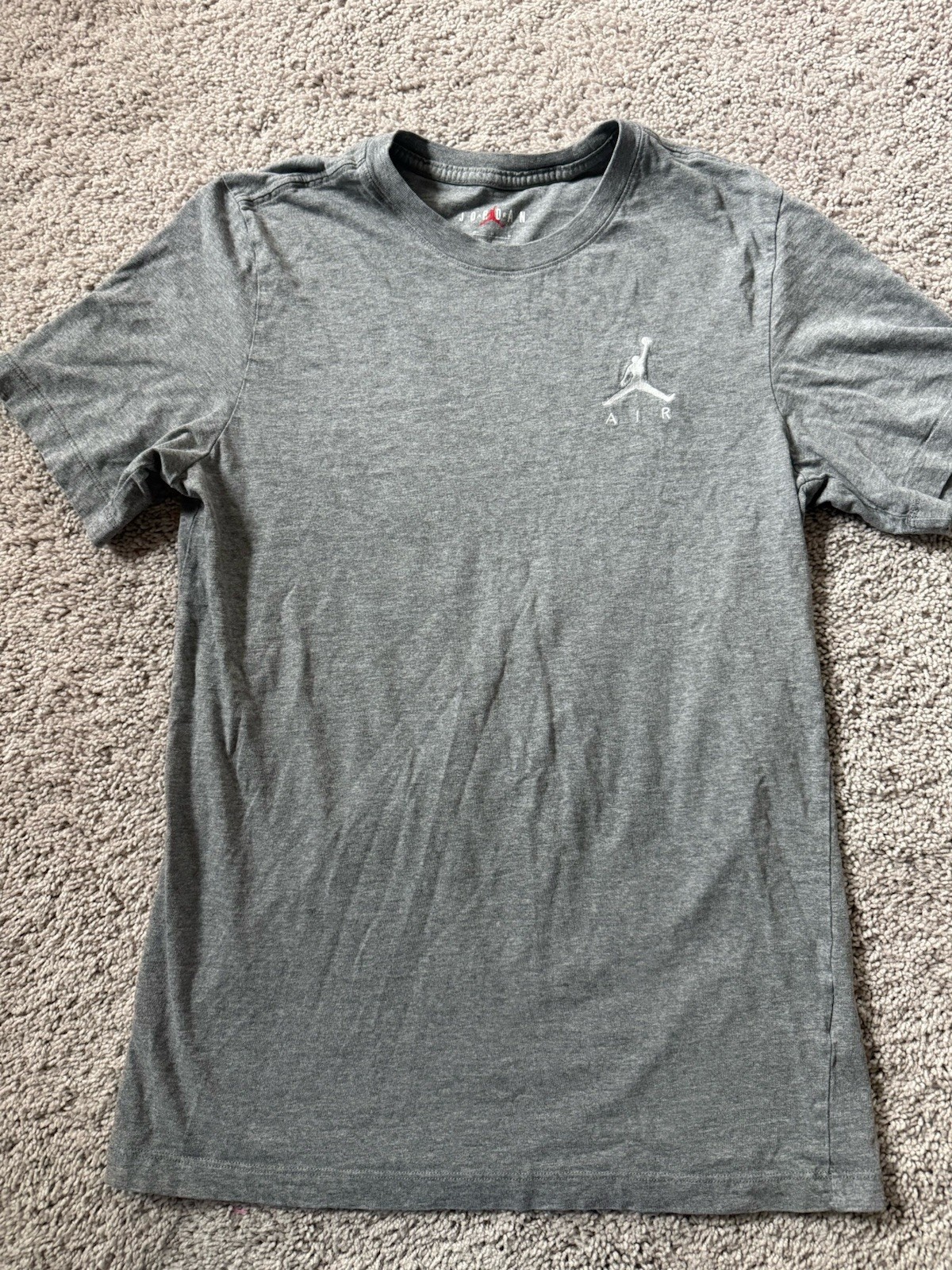 Nike Air Jordan Embroidered Jumpman T-Shirt Size Medium Gray