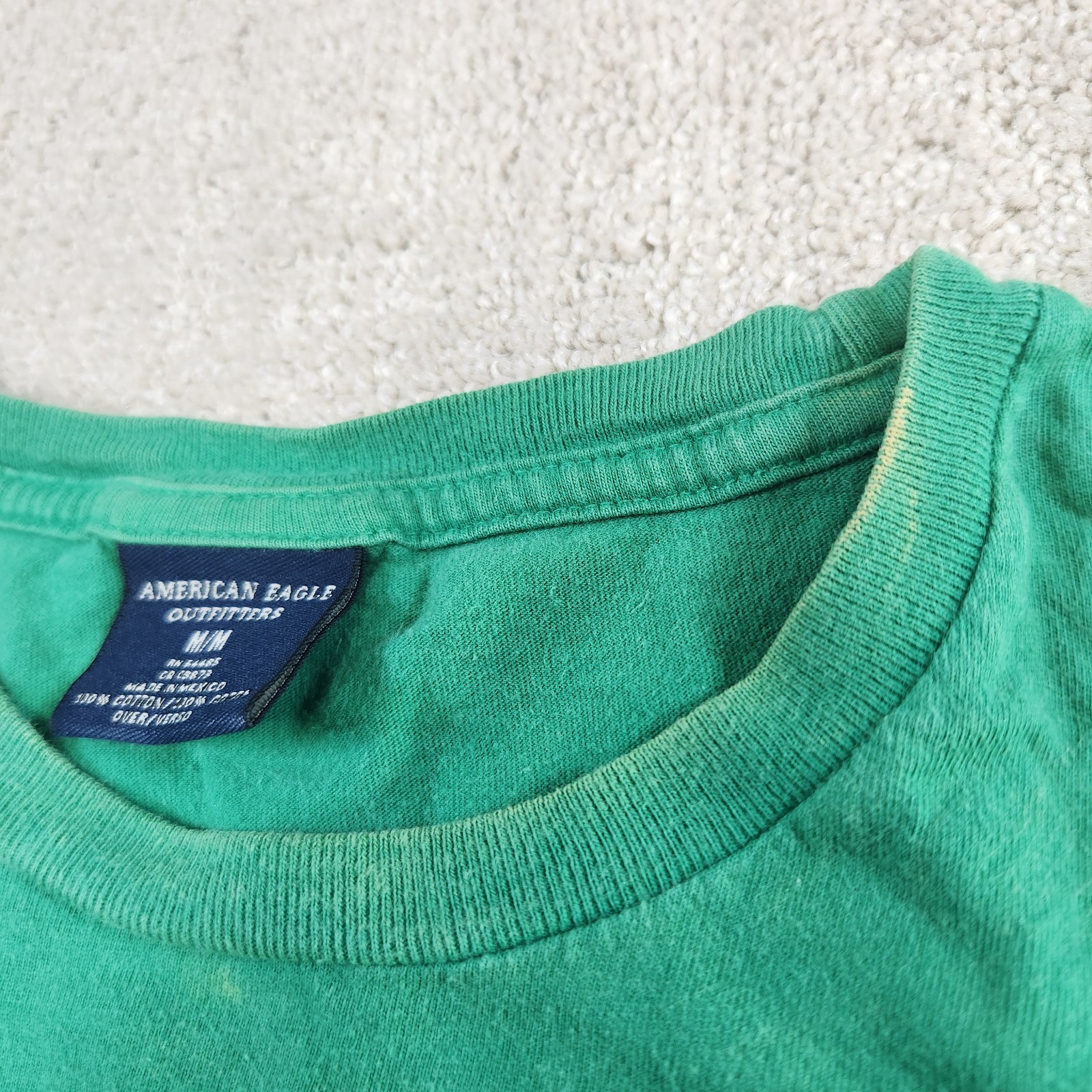 Vintage American Eagle Shirt Men Medium Single Stitch Y2K 90s Green St Patrick