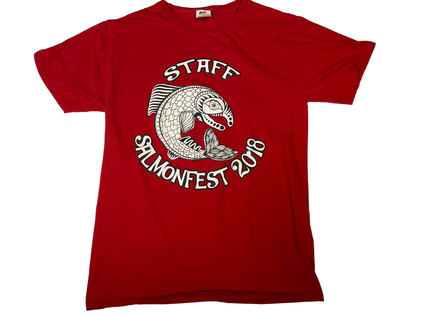 Alaska Salmonfest 2018 Men’s Red Small Staff T-Shirt EUC