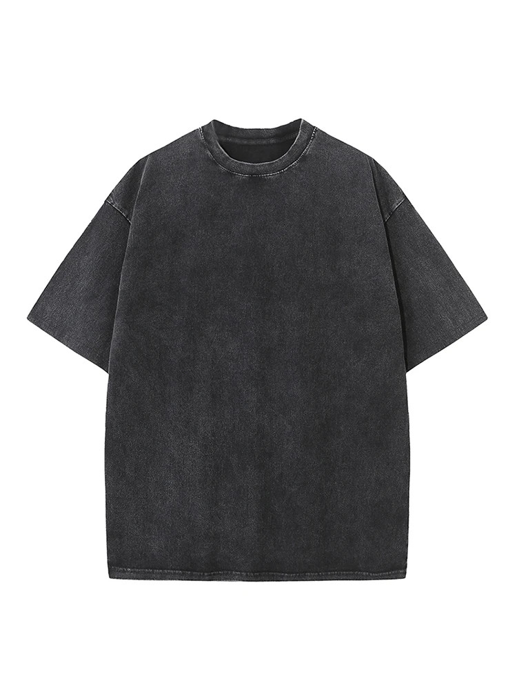 Men Vintage T Shirt 230g Heavy Cotton Faded Color Short Sleeve Oversized Loose