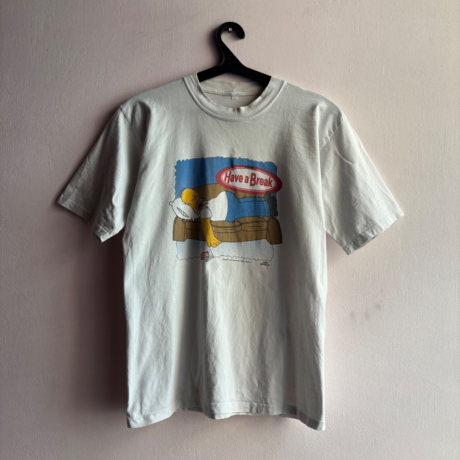 Vintage 2000 The Simpsons Homer KitKat Have A Break Promo T-Shirt Size M