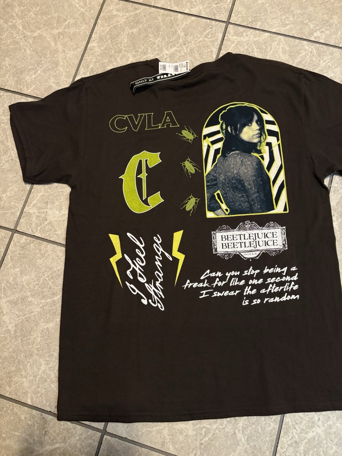 Beetle Juice “ Jenna Ortega “ Tshirt Large CVLA TILLYS EXCLUSIVE Size Large