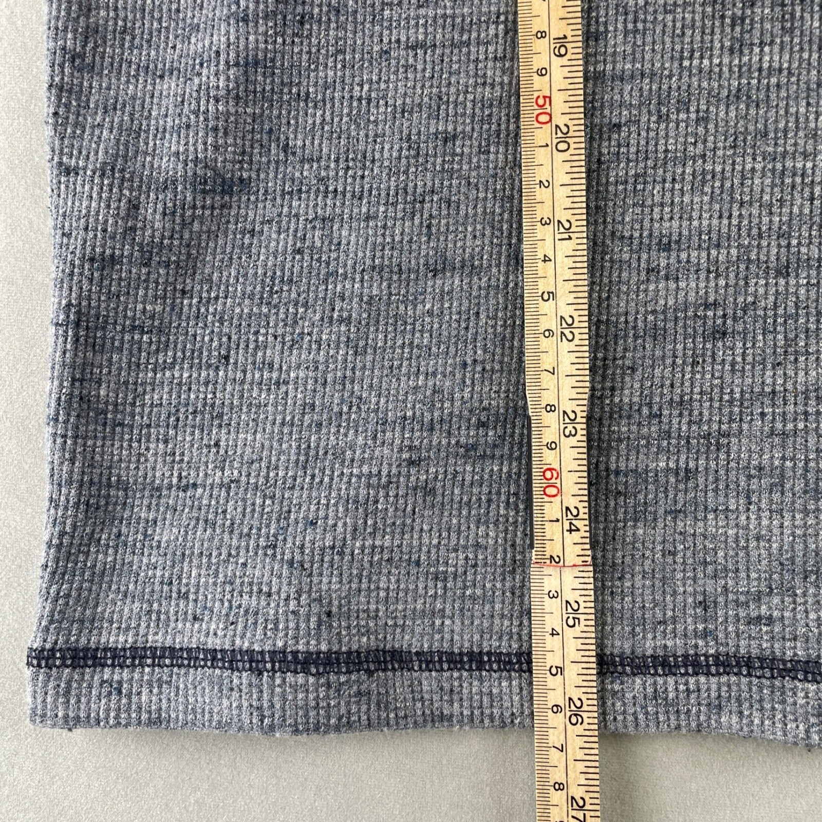 American Apparel Mens Short Sleeve Thermal TShirt L Heather Grey USA Made READ