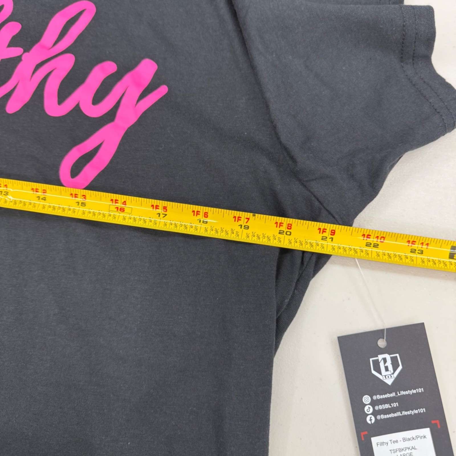 Baseball Lifestyle 101 Filthy Black Short Sleeve Graphic T Shirt Mens Large NEW