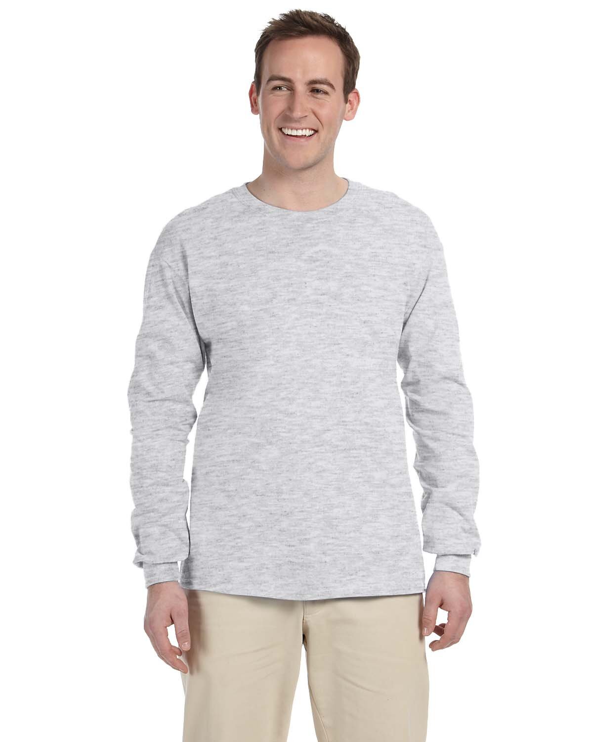 3 Pack Of Gildan G240 Adult Ultra Cotton Crewneck Long Sleeve Blank T-Shirt