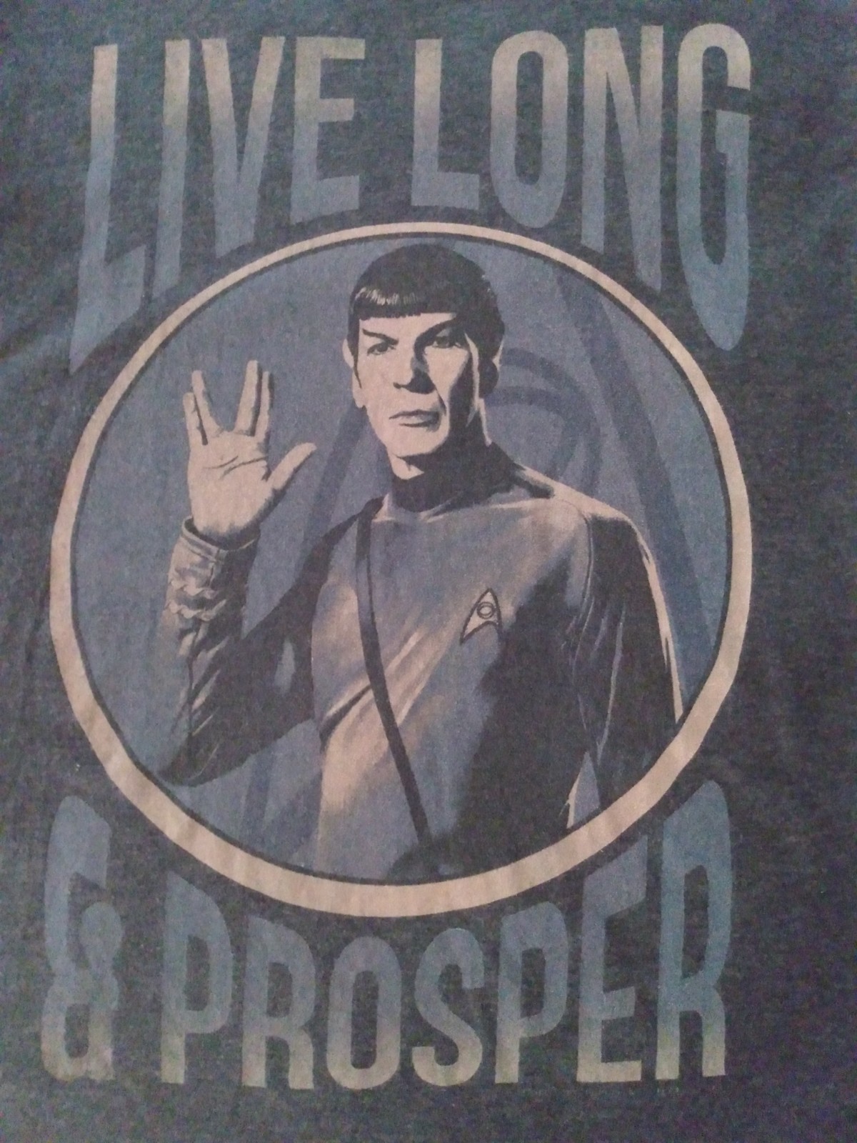 Star Trek Live Long And Prosper Mr. Spock Navy Heather T-Shirt Size XL