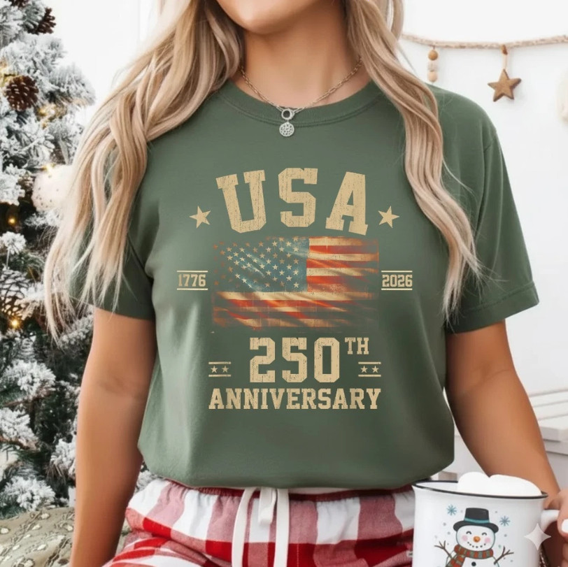 America US Flag Patriotic 250th Anniversary USA 4th of July T-Shirt