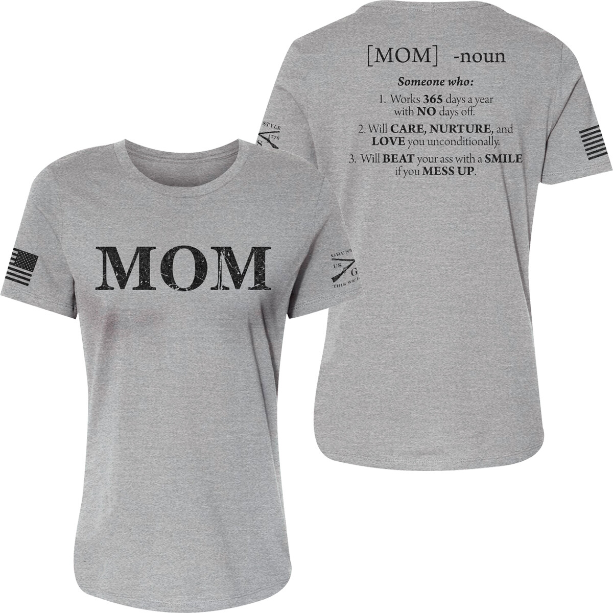 Grunt Style Women’s Mom Defined Relaxed Fit T-Shirt – Athletic Heather