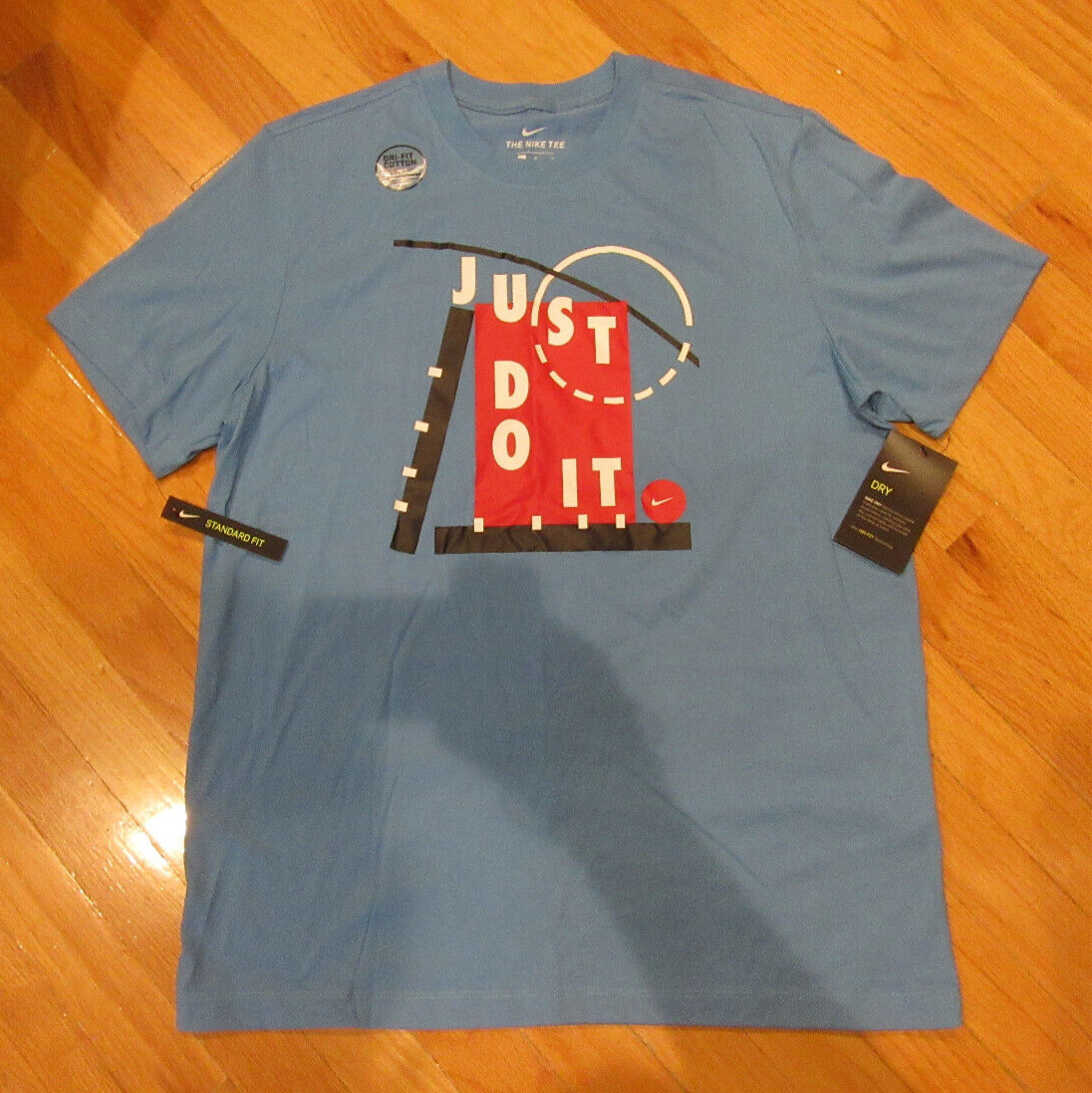 Nike Men’s Blue T-Shirt “Just Do It” Short Sleeve Crew Neck Athletic Sz L