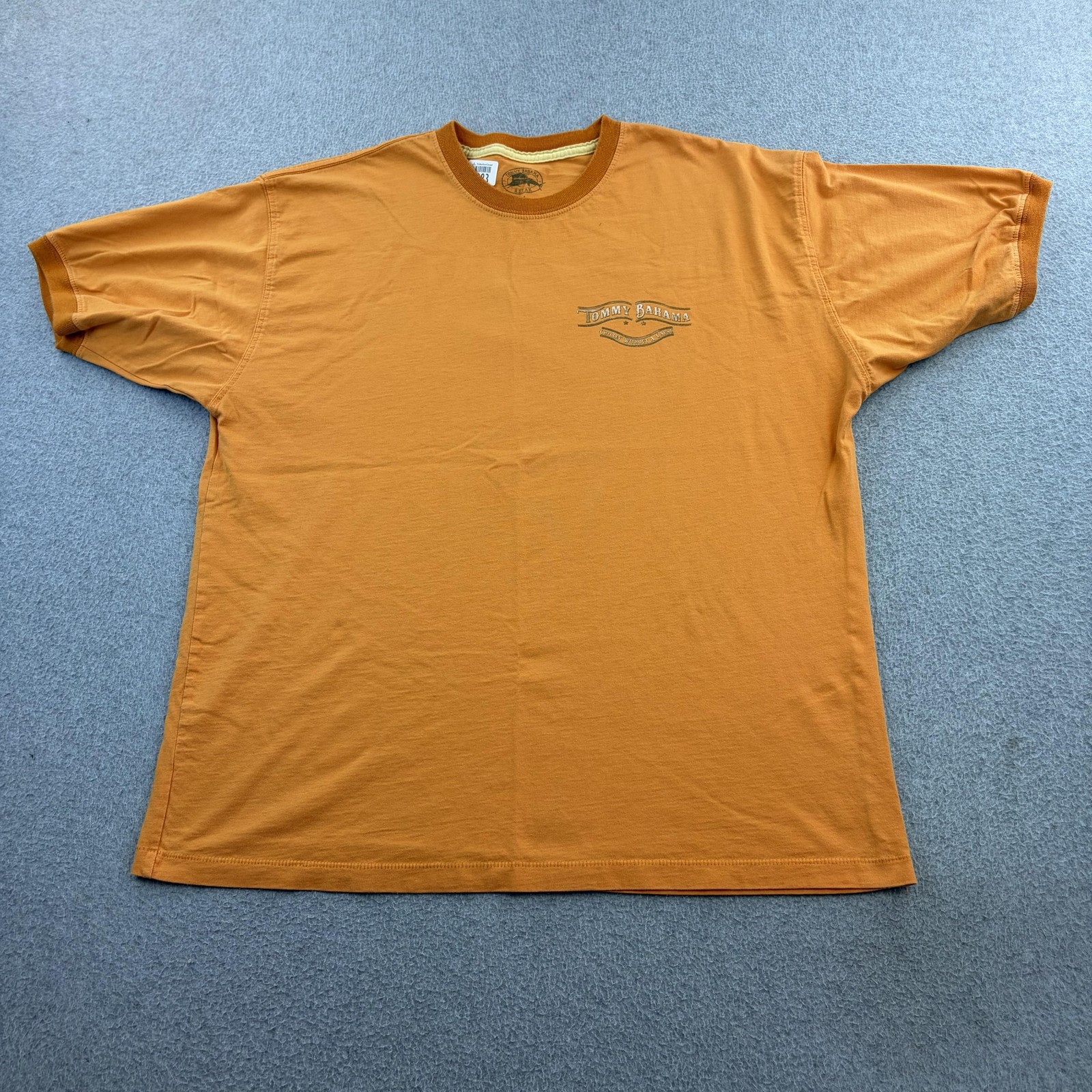 Tommy Bahama Shirt Mens Medium Orange Motorcycle Chillin Without Cause Tee Adult