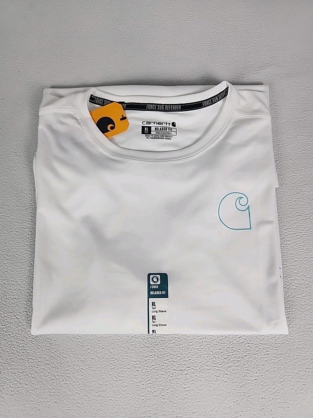 Carhartt Force Sun Defender Relaxed Long Sleeve T-Shirt Mens XL Tall White UPF50