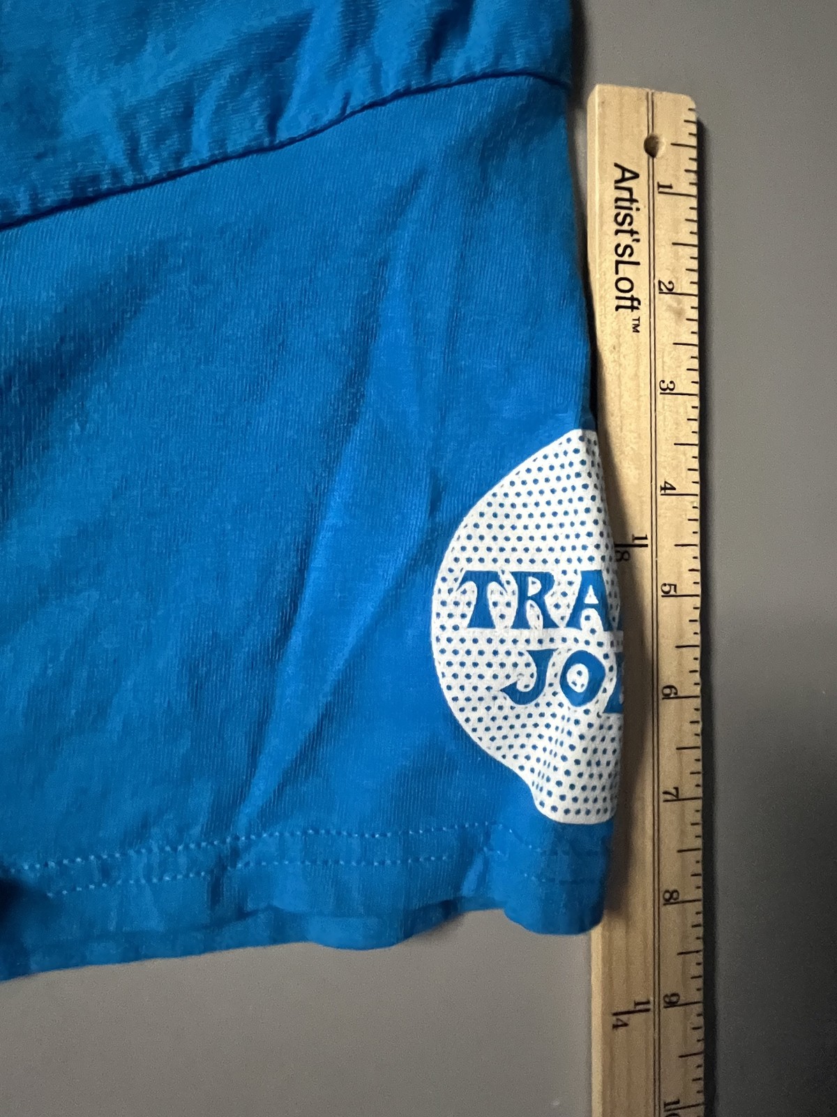 Trader Joe’s Port & Company Shirt Mens Large Blue Short Sleeve Logo Graphic Tee
