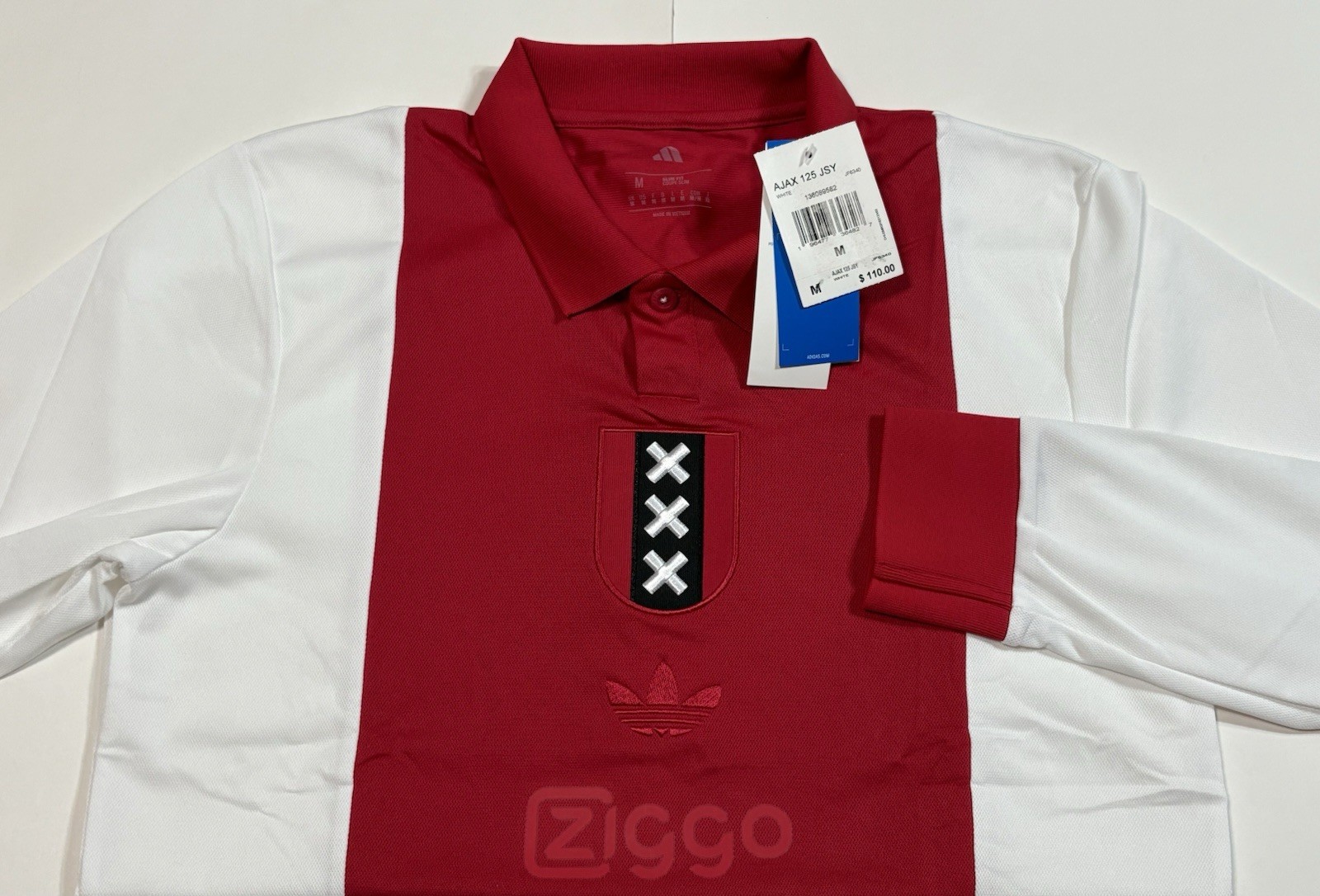 Adidas Ajax Amsterdam Anniversary Jersey White Red JF6340 Slim Fit Multi Size