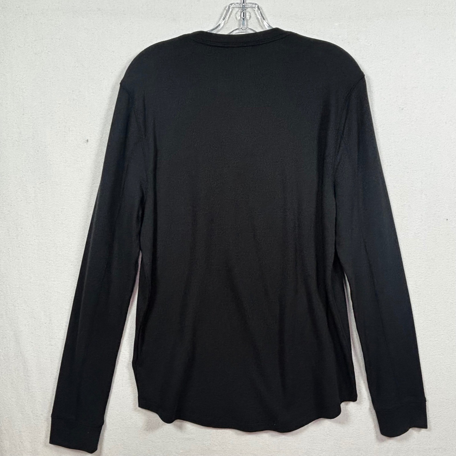DKNY Men Black Long Sleeve Ribbed Soft Henley Shirt Size Small NWT MSRP $59.50