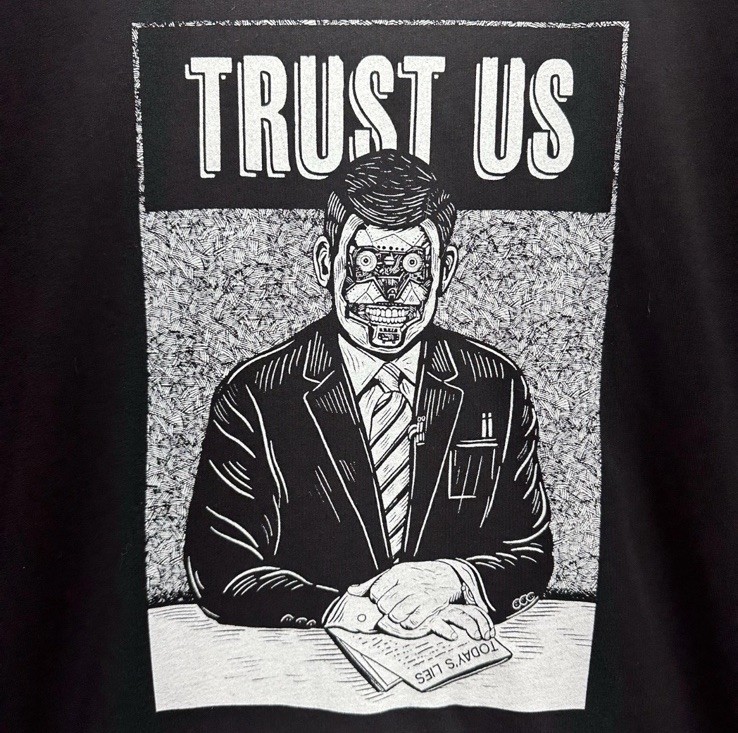 Black Rifle Coffee Company Men’s graphic T- Shirt Black Size Med “Trust Us”