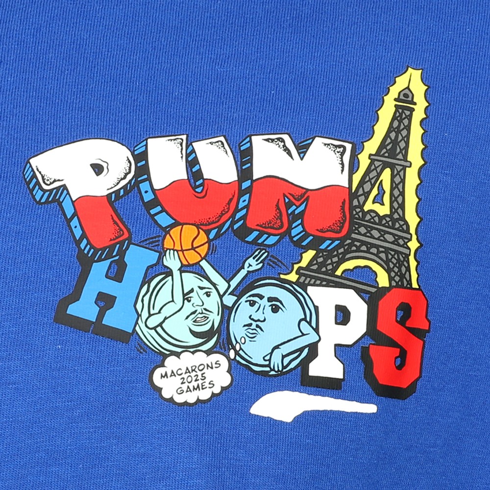 PUMA Paris Pastry Graphic Crew Neck Short Sleeve T-Shirt Mens Blue Casual Tops 6