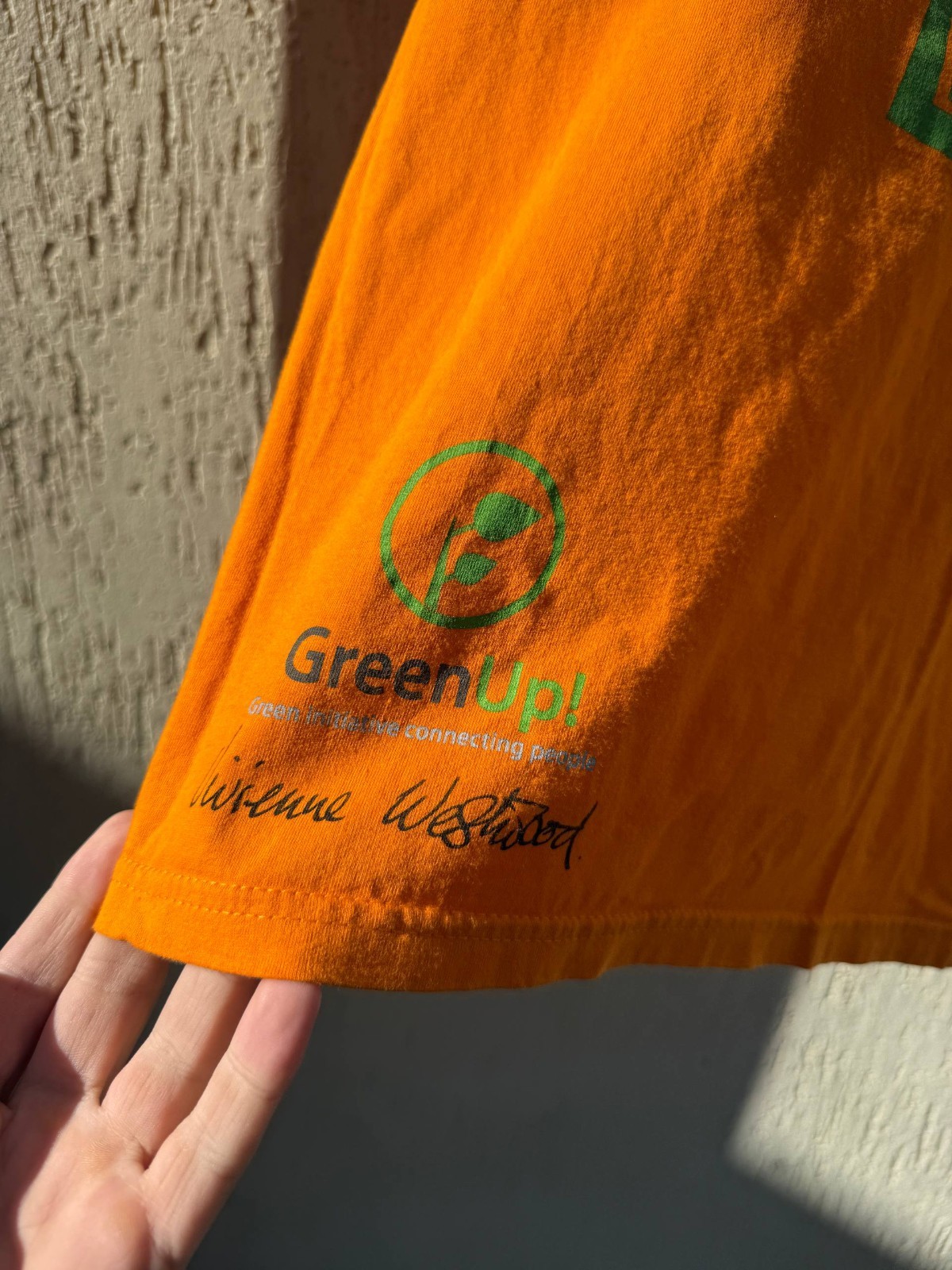 Vivienne Westwood Style “Up Green” Graphic T-Shirt Orange Anvil