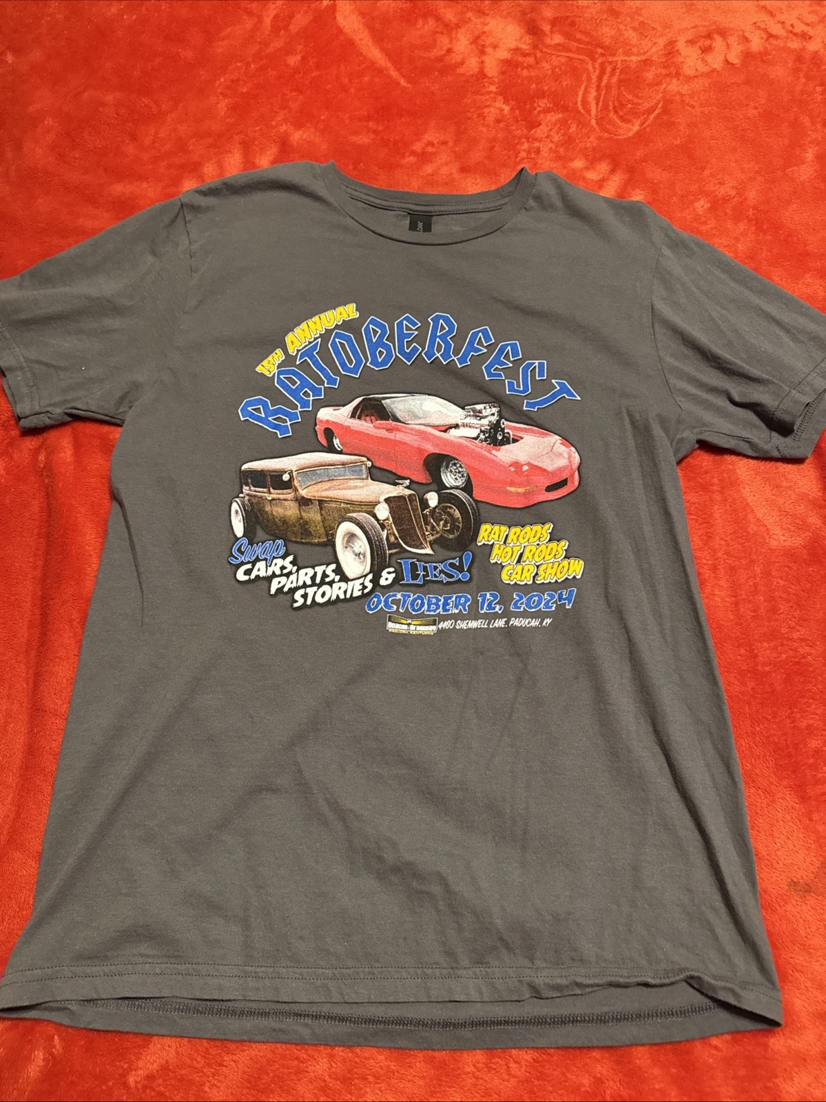 Ratoberfest Rat Hot Rods Car Show 2024 Gray T-Shirt Tee Sz M 1529