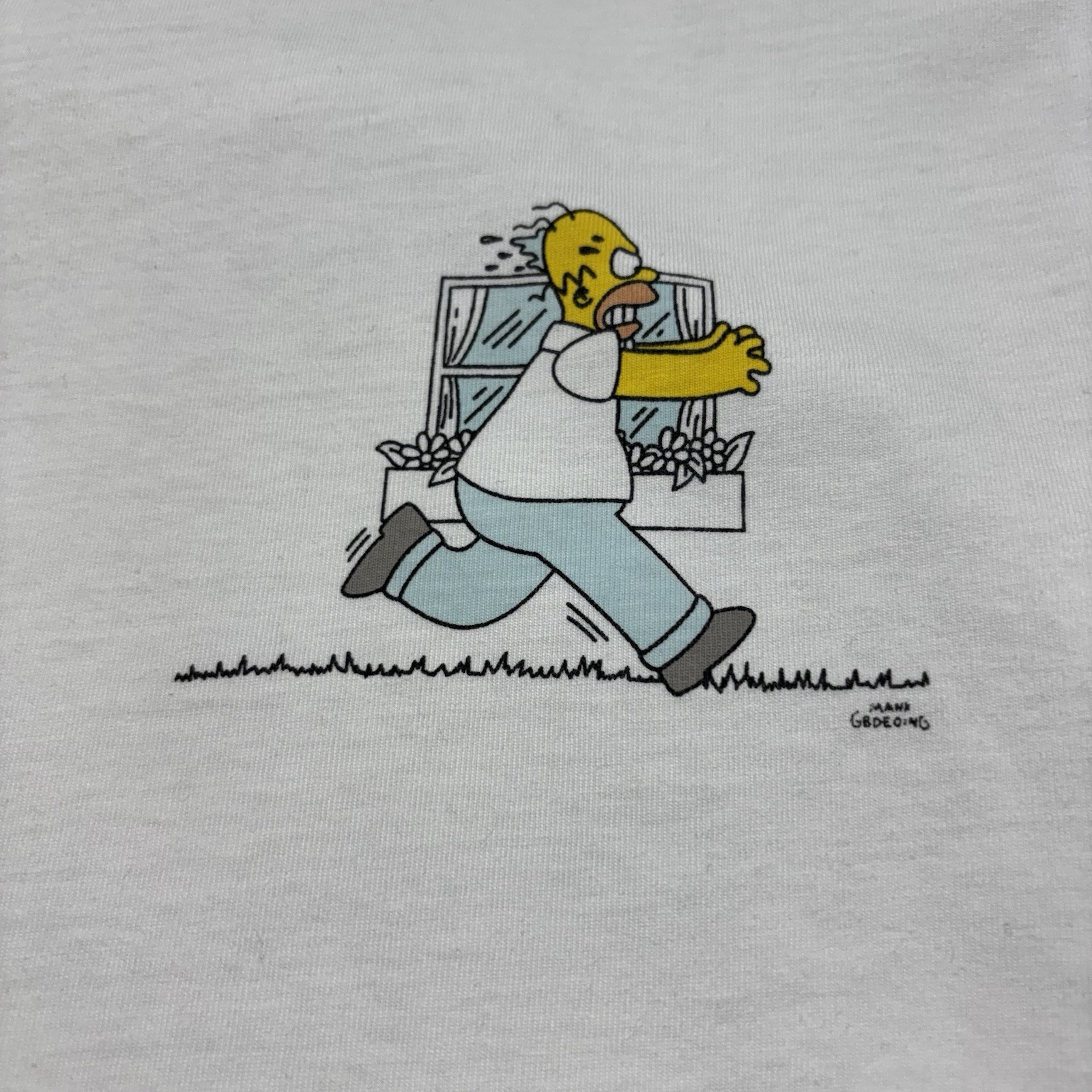 Off-White x The Simpsons Men’s White Graphic Crew Neck Tee Shirt Size M