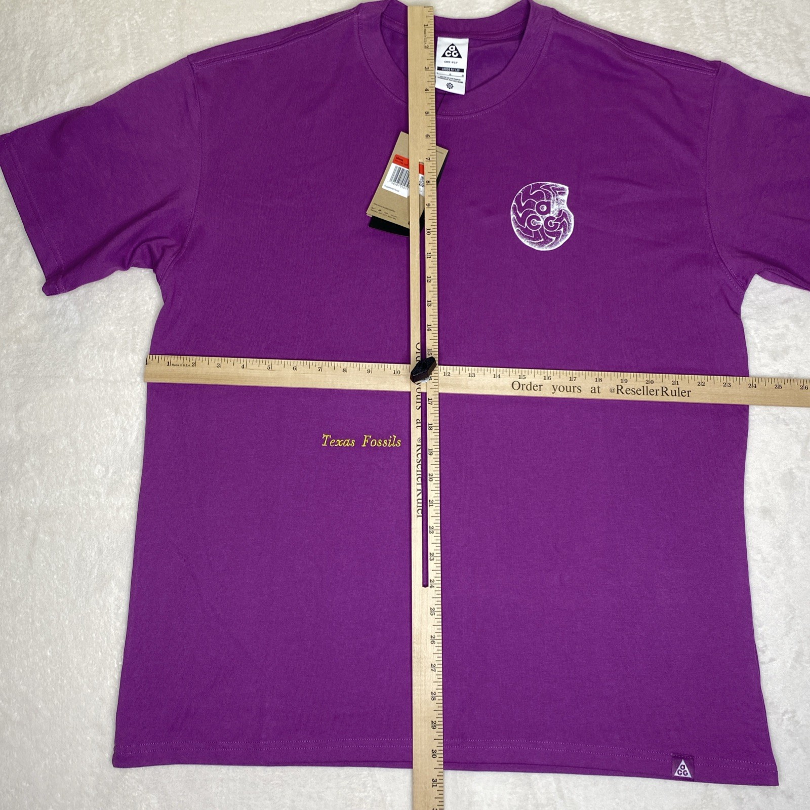 nike acg dri fit shirt Men’s Large Purple Texas Fossils New HV1296-505 Tee T