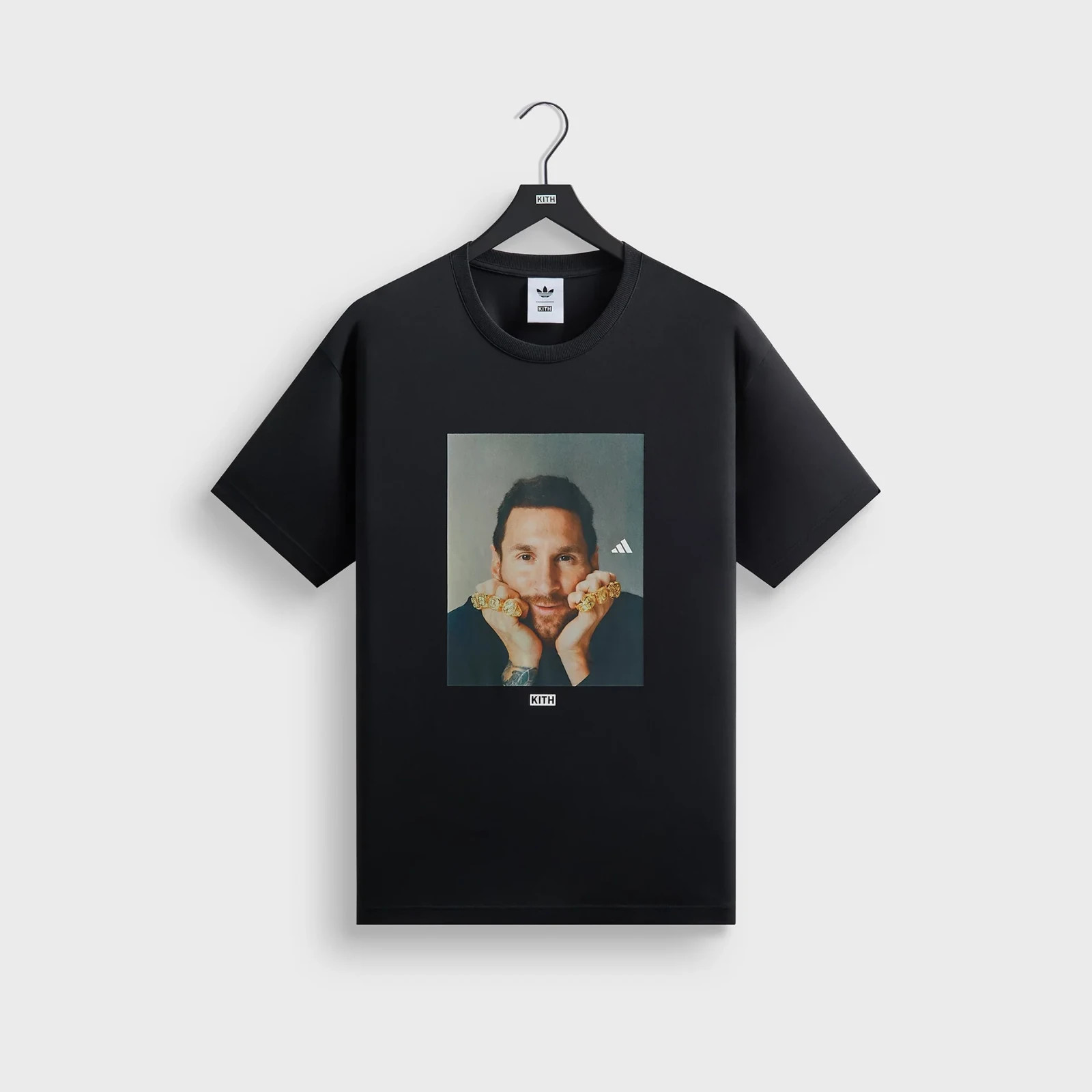 KITH & Messi Adidas Football Soccer Graphic T-Shirt Size Medium Black NEW
