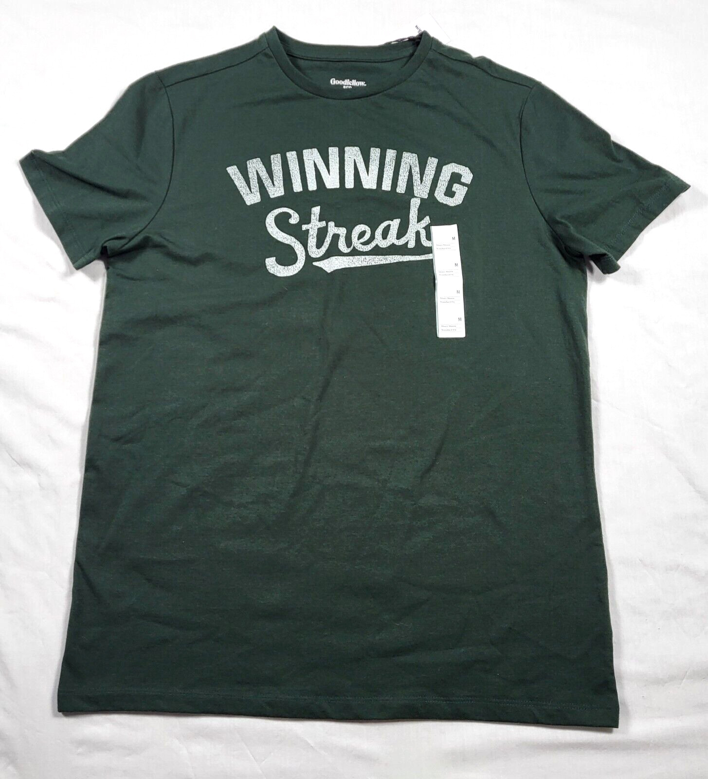 Goodfellow Co Shirt Men’s Medium Green Winning Streak Casual Workout Streetwear