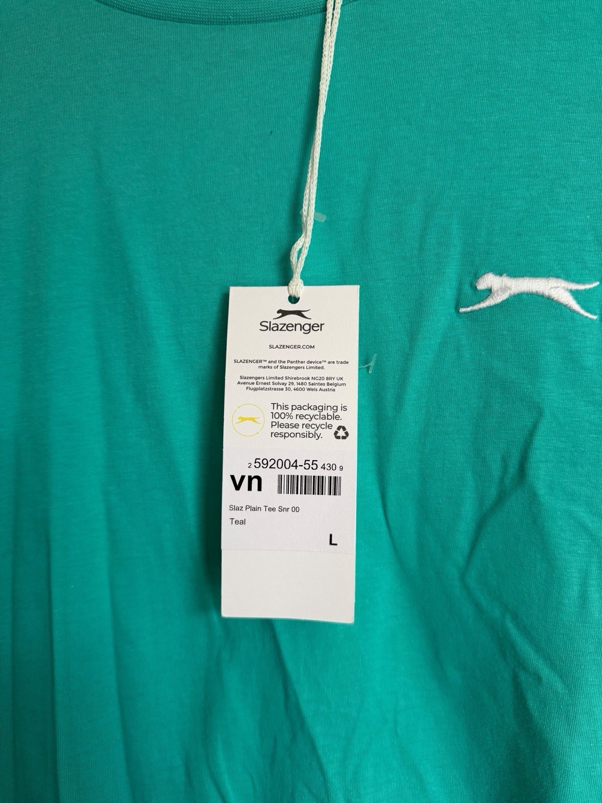 Slazenger Plain Tee T Shirt Blue Crew Neck New £19.99 Size L