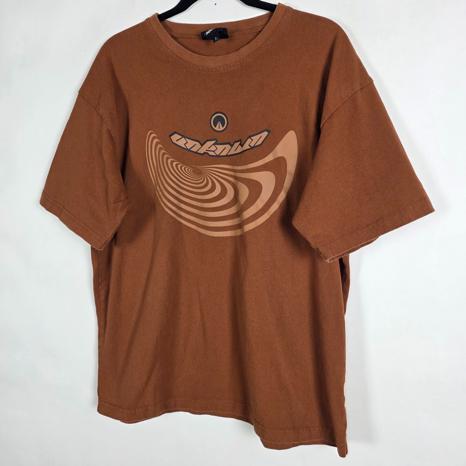 Unknwn 100% Cotton Mens XL Short Sleeve Brown Graphic T Shirt