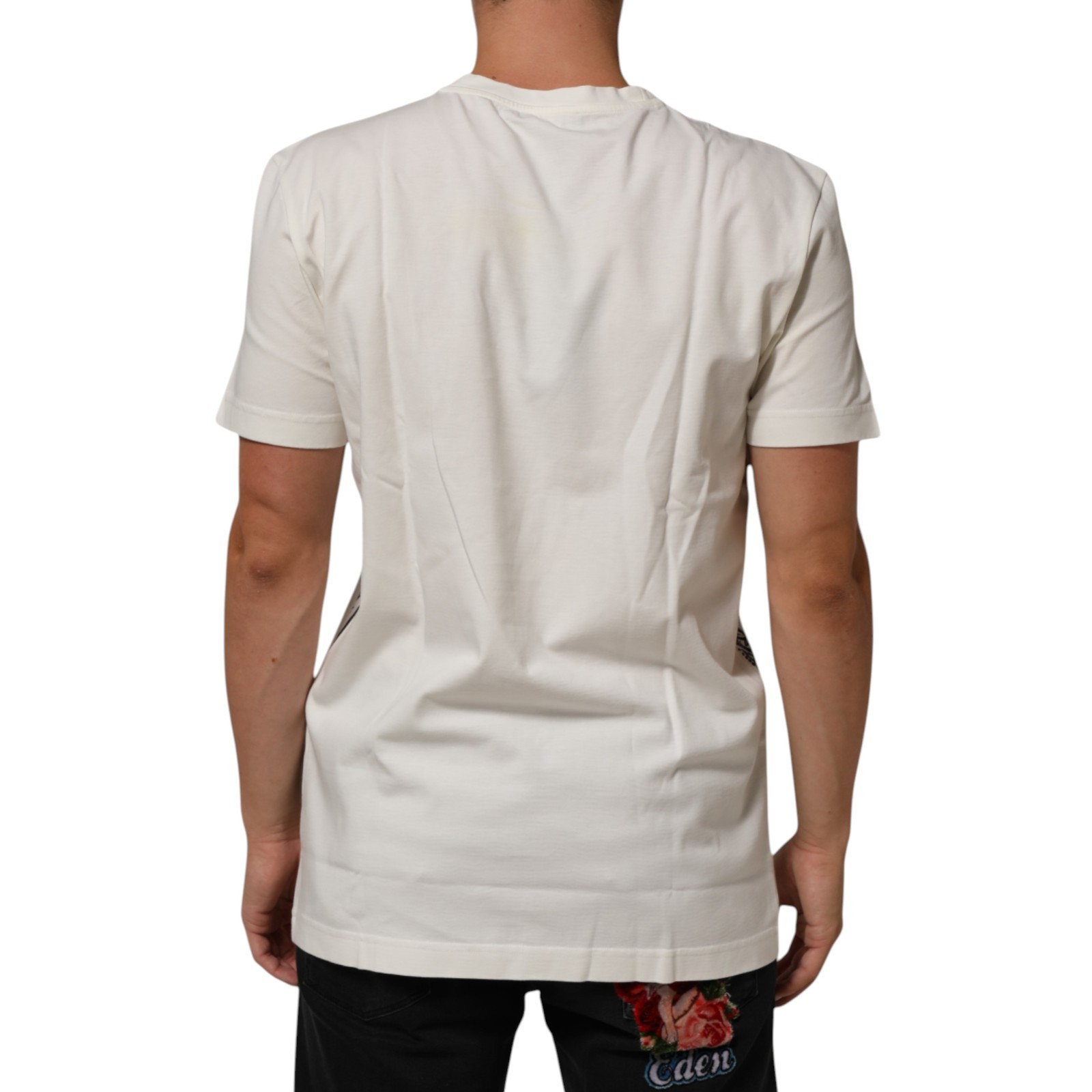 DOLCE & GABBANA T-shirt White Cotton Bandana Print Crew Neck IT48/US38/M 900usd