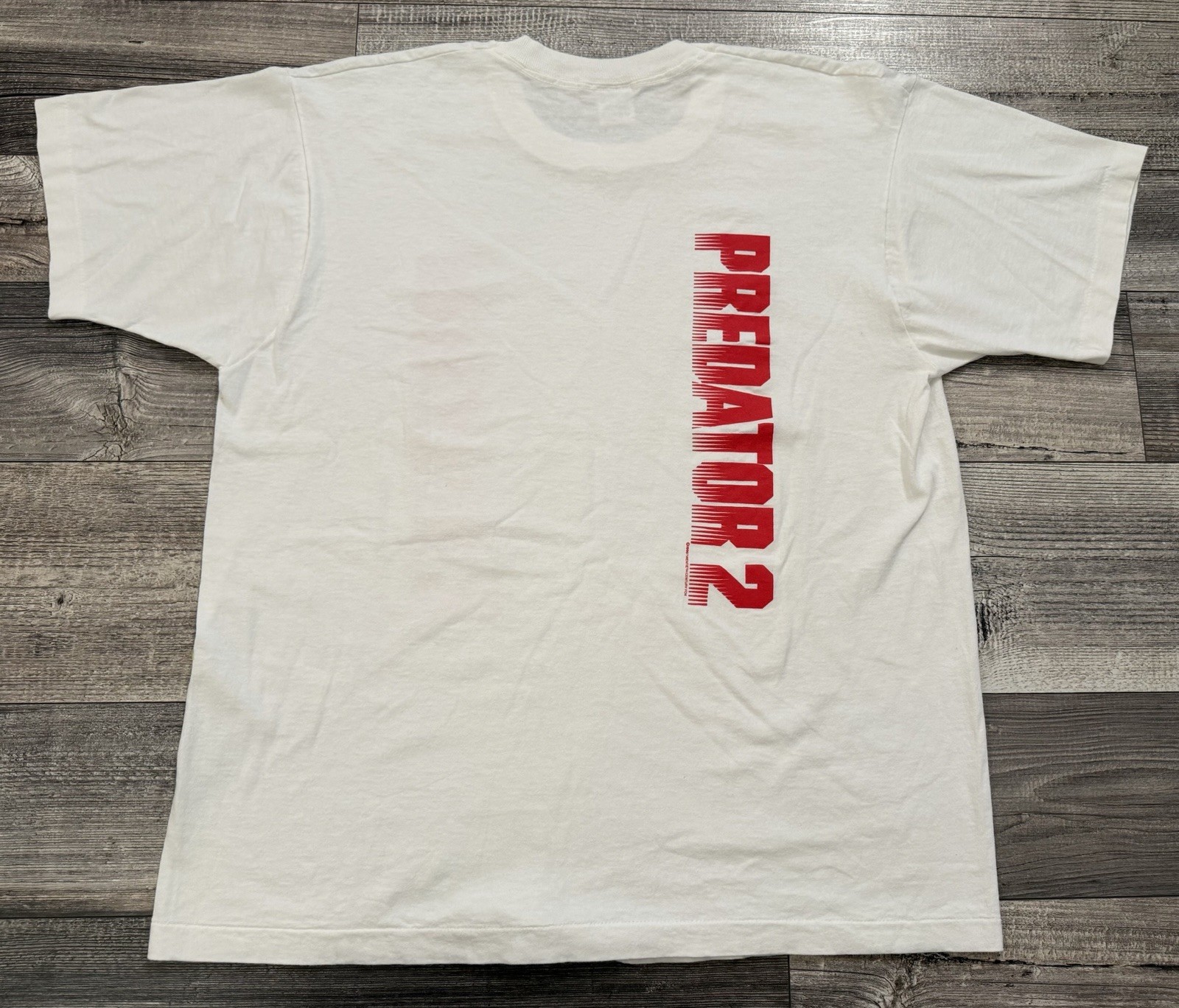 Vintage Predator 2 Movie Promo Shirt Adult XL 1990 Danny Glover Alien White Tee