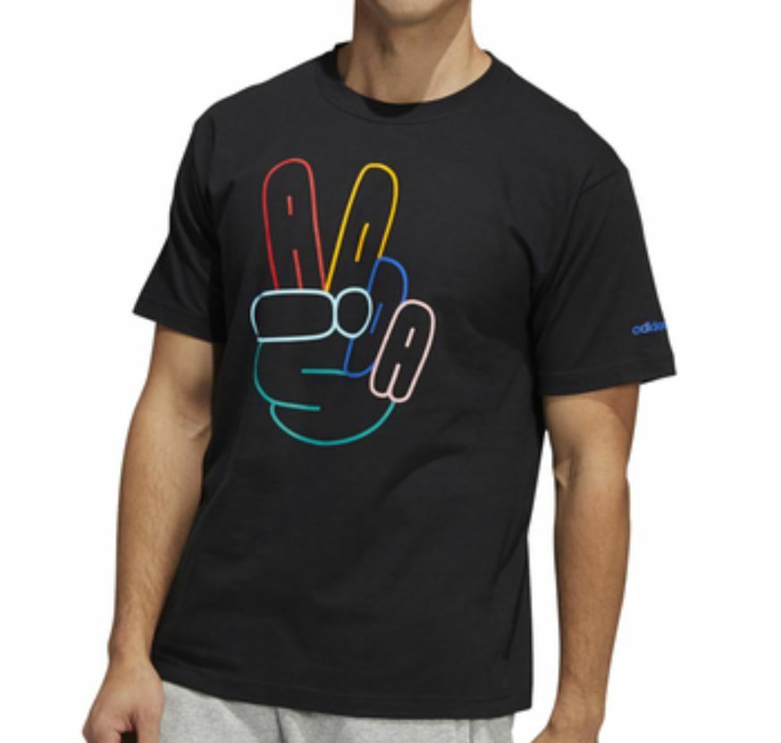 NEW MENS ADIDAS ORIGINALS PEACE SIGN TREFOIL TEE SHIRT ~SIZE XL #HD5269 BLACK